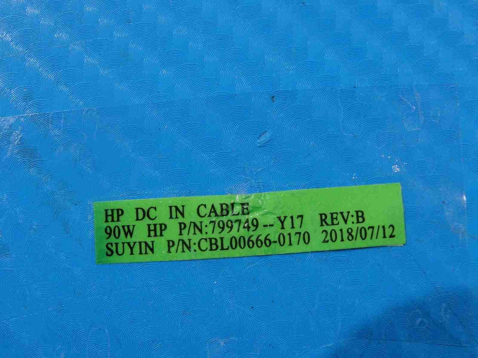 Genuine HP Laptop DC IN Power Jack w/Cable 799749-Y17 - Tested Computer Laptop Parts