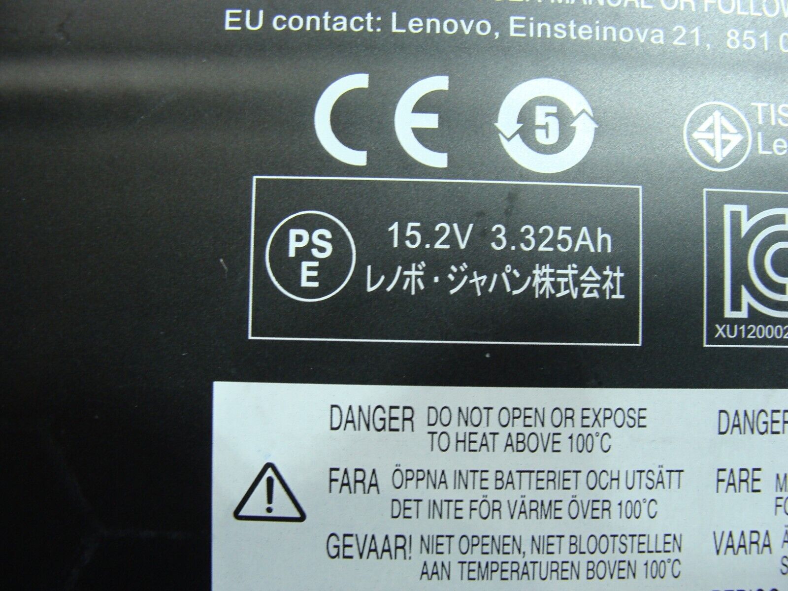 Lenovo ThinkPad X1 Carbon 4th Gen Battery 15.2V 52Wh 3325mAh 01AV439 SB10F46467