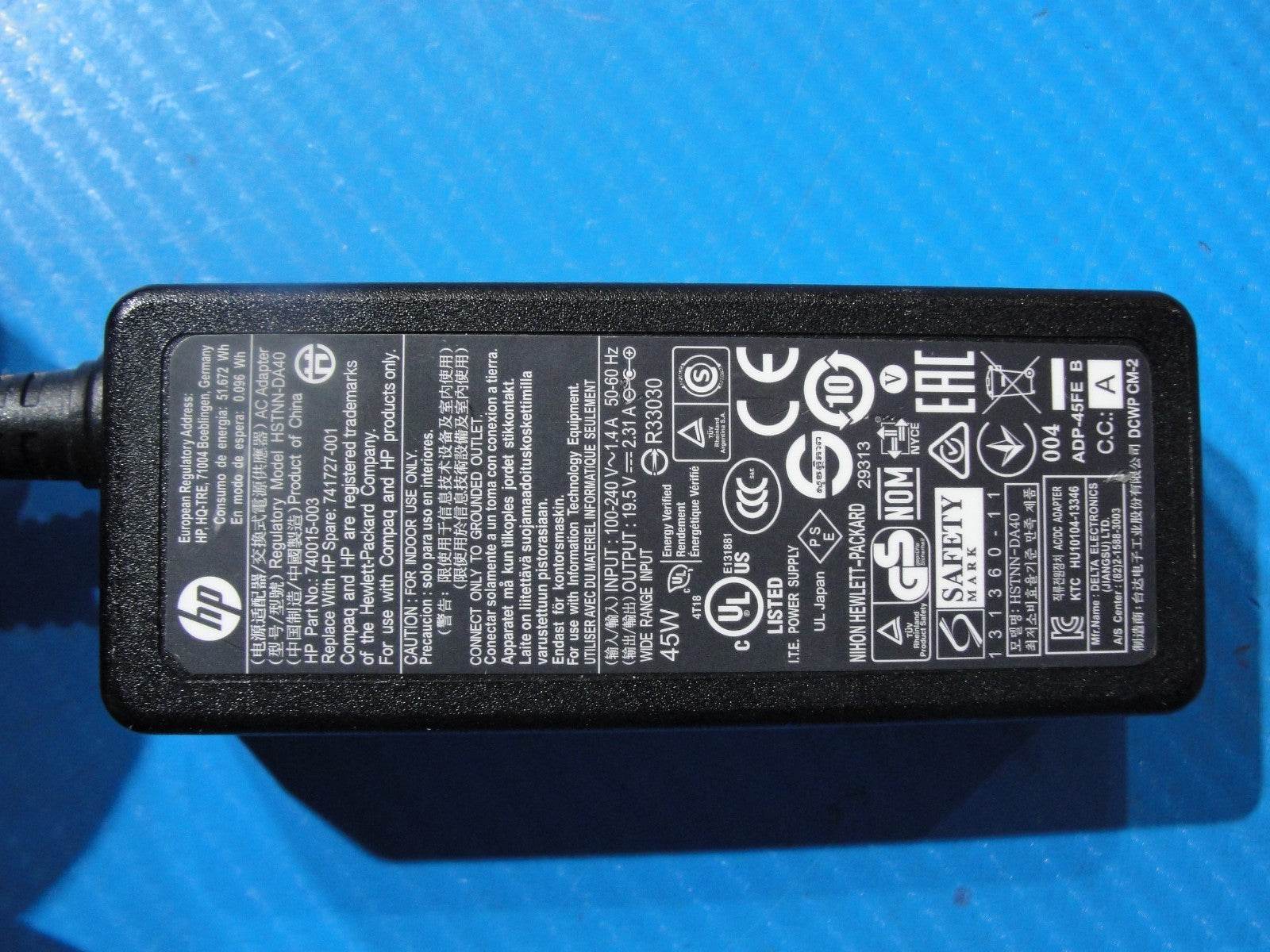 HP 45W AC Adapter Charger – 19.5V 2.31A – Blue Tip 4.5mm × 3.0mm - Tested Computer Laptop Parts