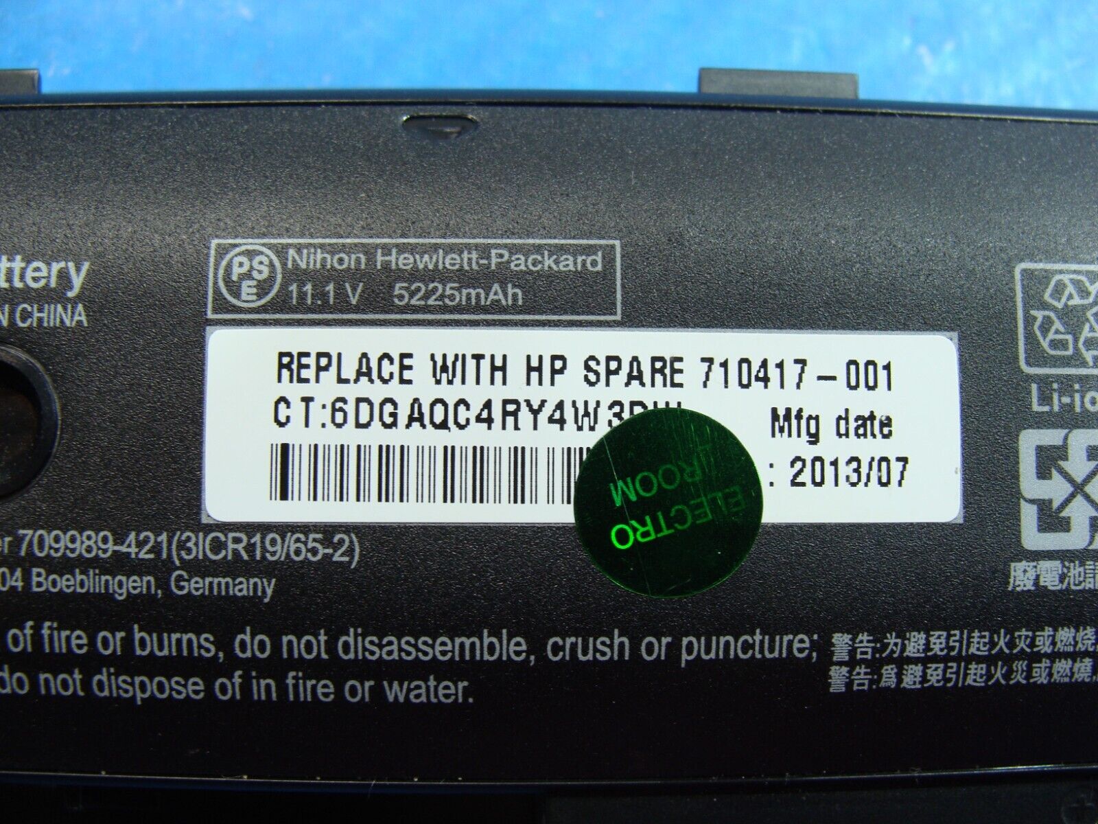 HP Envy TouchSmart 15.6” 15t-J000 OEM Battery 11.1V 62Wh 5225mAh PI06 710417-001