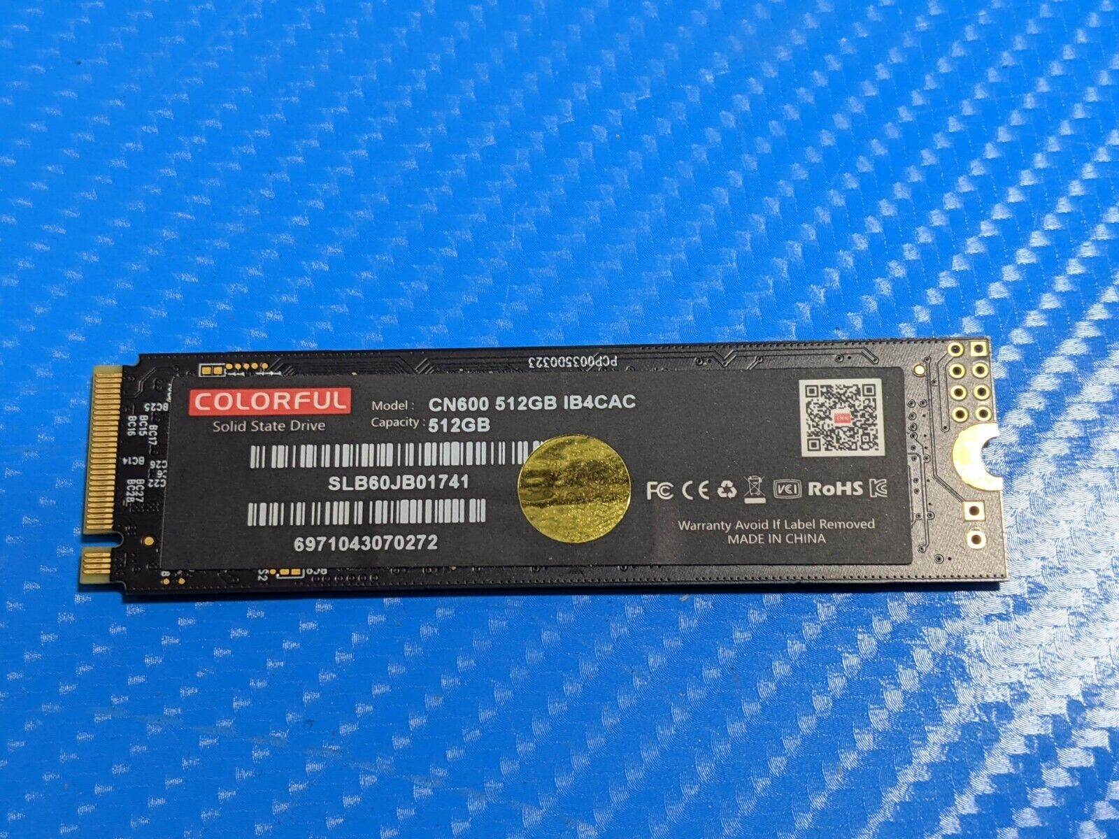 ASUS F15 FX516PM Colorful CN600 512GB NVMe SSD Solid State Drive SLB60JB01741 - Tested Computer Laptop Parts