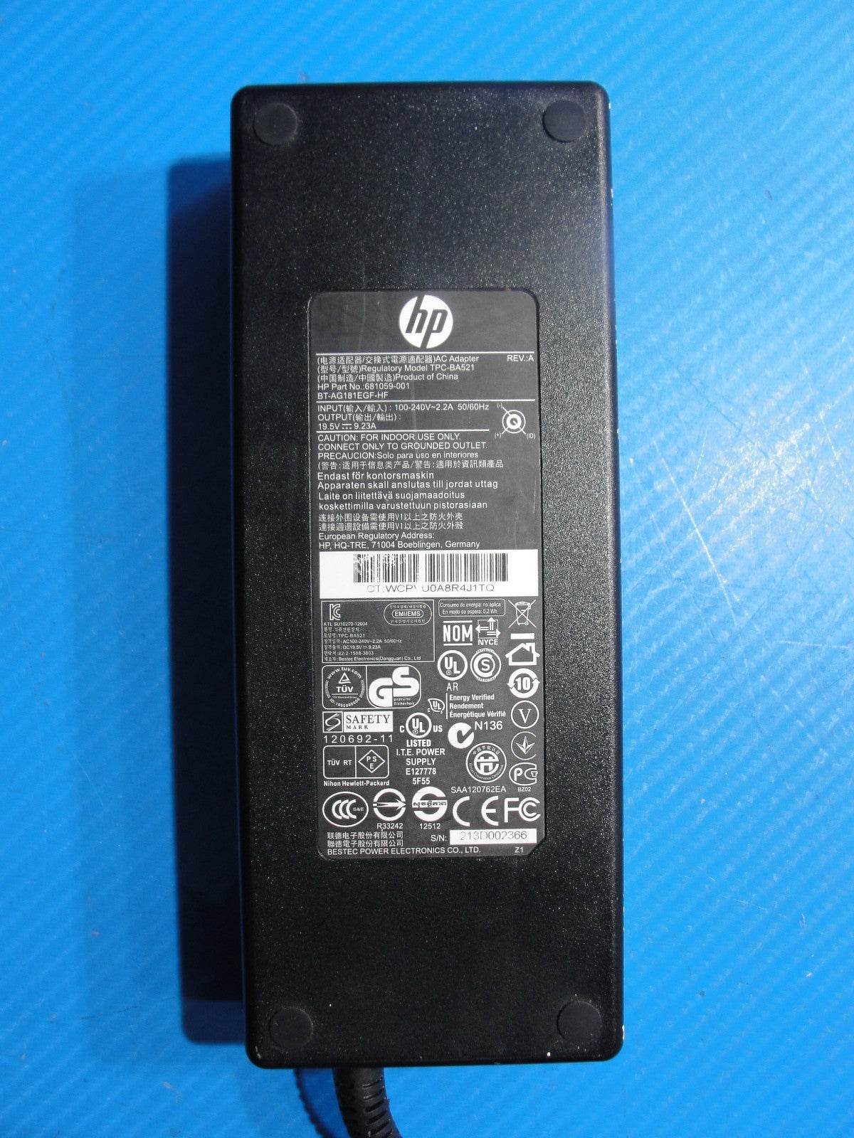HP Gaming Power Adapter P/N:681059-001 / TPC-BA521/ 180W - Tested Computer Laptop Parts