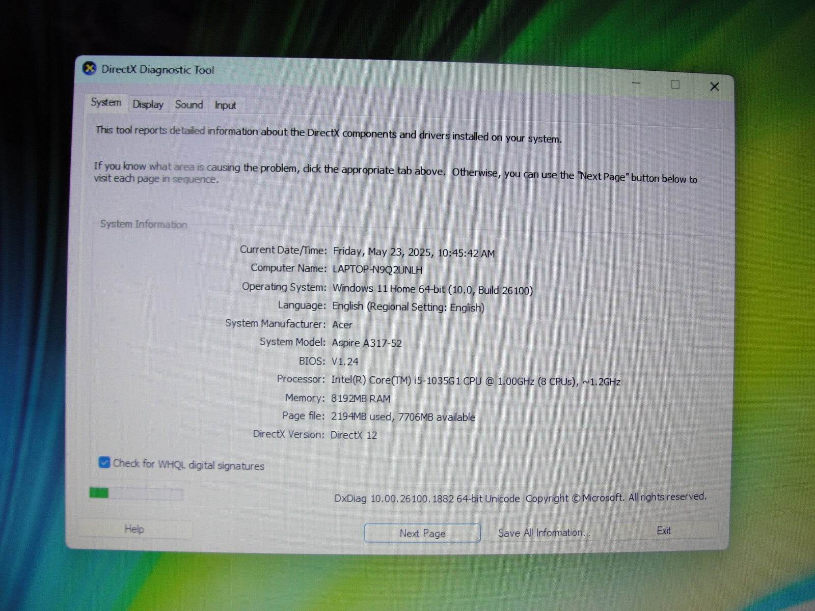 Acer Aspire 3 A317-52-569E 17.3” HD Intel Core i5-1035G1 1GHz 8GB 1TB HDD+Charge - Tested Computer Laptop Parts