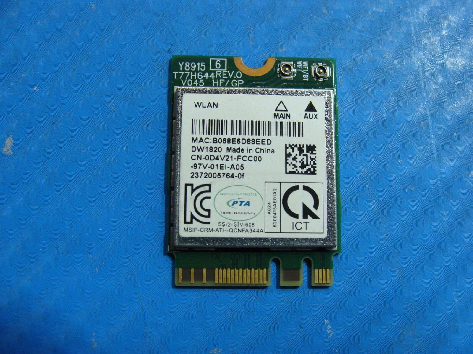 Dell Alienware Aurora R9 Genuine Desktop Wireless WiFi Card D4V21 QCNFA344A
