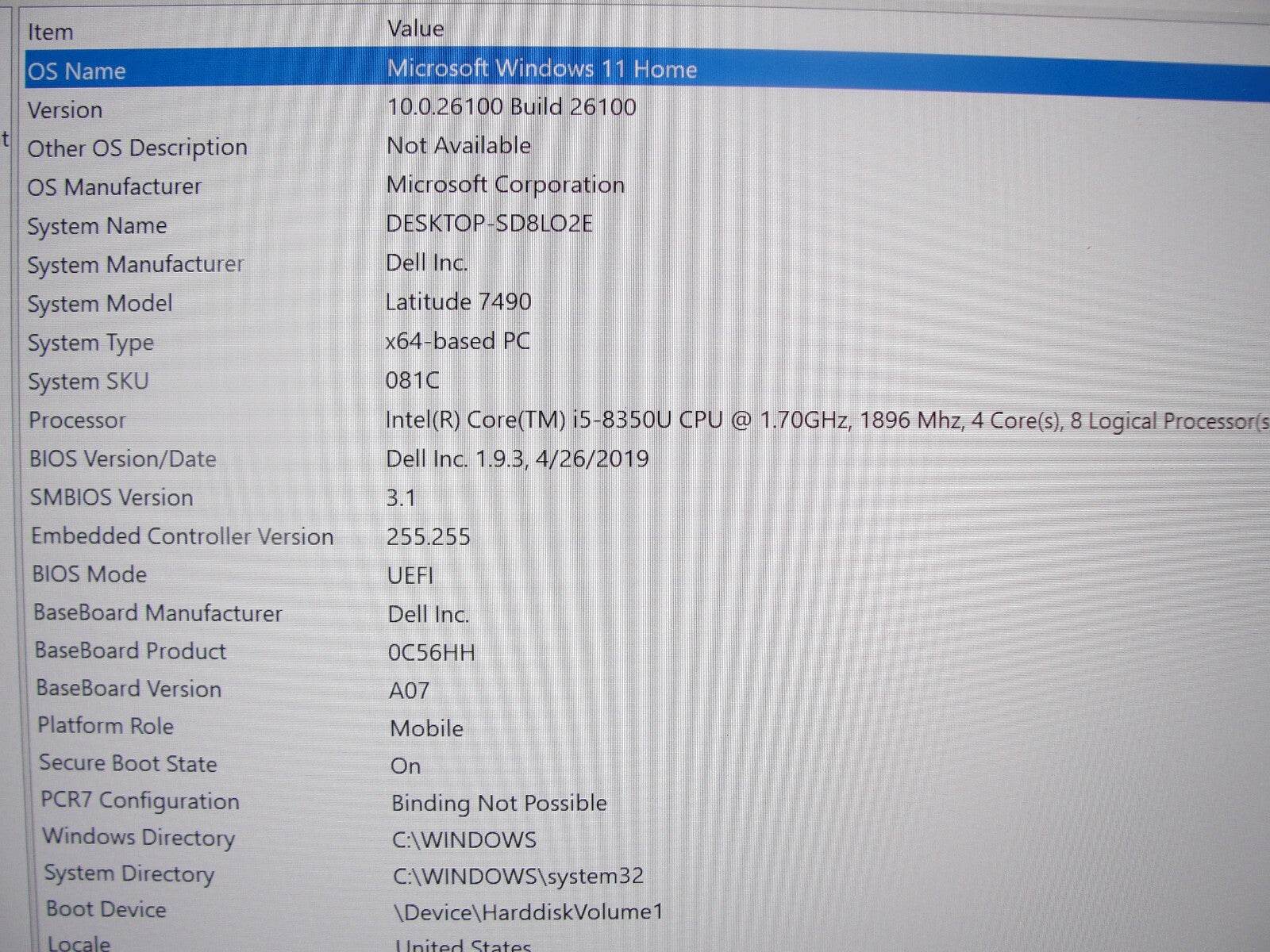 Dell Latitude 7490 14”FHD Intel Core i5-8350U 1.7GHz 8GB 256GB SSD - Tested Computer Laptop Parts