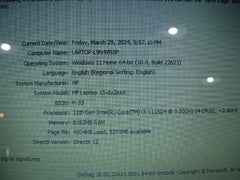 HP Laptop 15-dy2702dx (6K7X6UA) TOUCH Intel i3-1115G4 3GHz 8GB 256GB 100%Battery