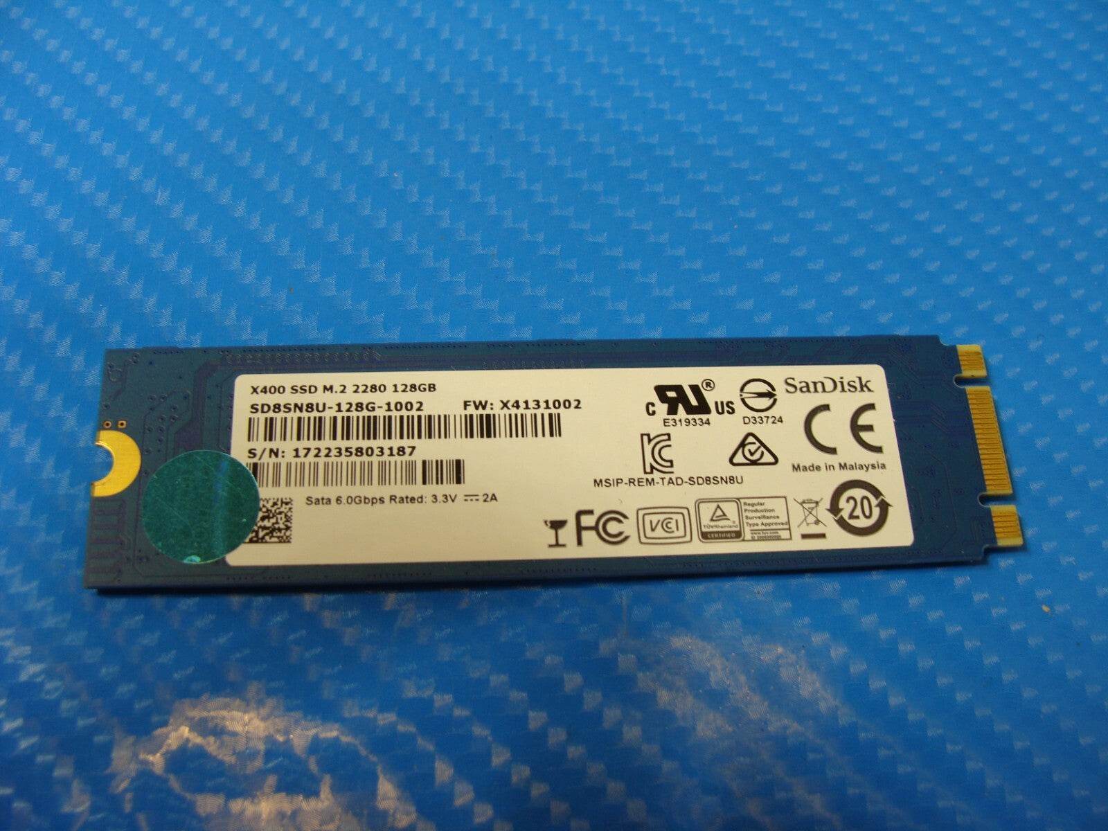Asus GL503VM-BI7N13 SanDisk 128GB SATA M.2 SSD SD8SN8U-128G-1002 - Tested Computer Laptop Parts