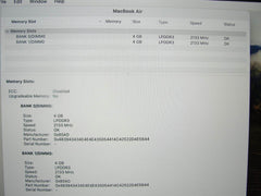 Apple MacBook Air A1932 (2019) 13.3” i5-8210Y 1.6GHz 8GB 256GB SSD / Sonoma/ - Tested Computer Laptop Parts