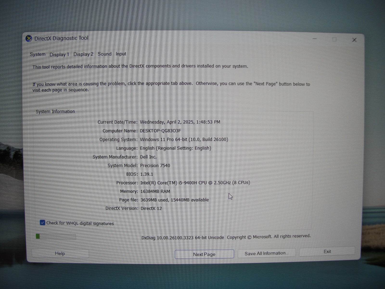 Dell Precision 7540 15” FHD i5-9400H 2.5GHz 16GB SSD 256GB NVIDIA Quadro T1000 - Tested Computer Laptop Parts