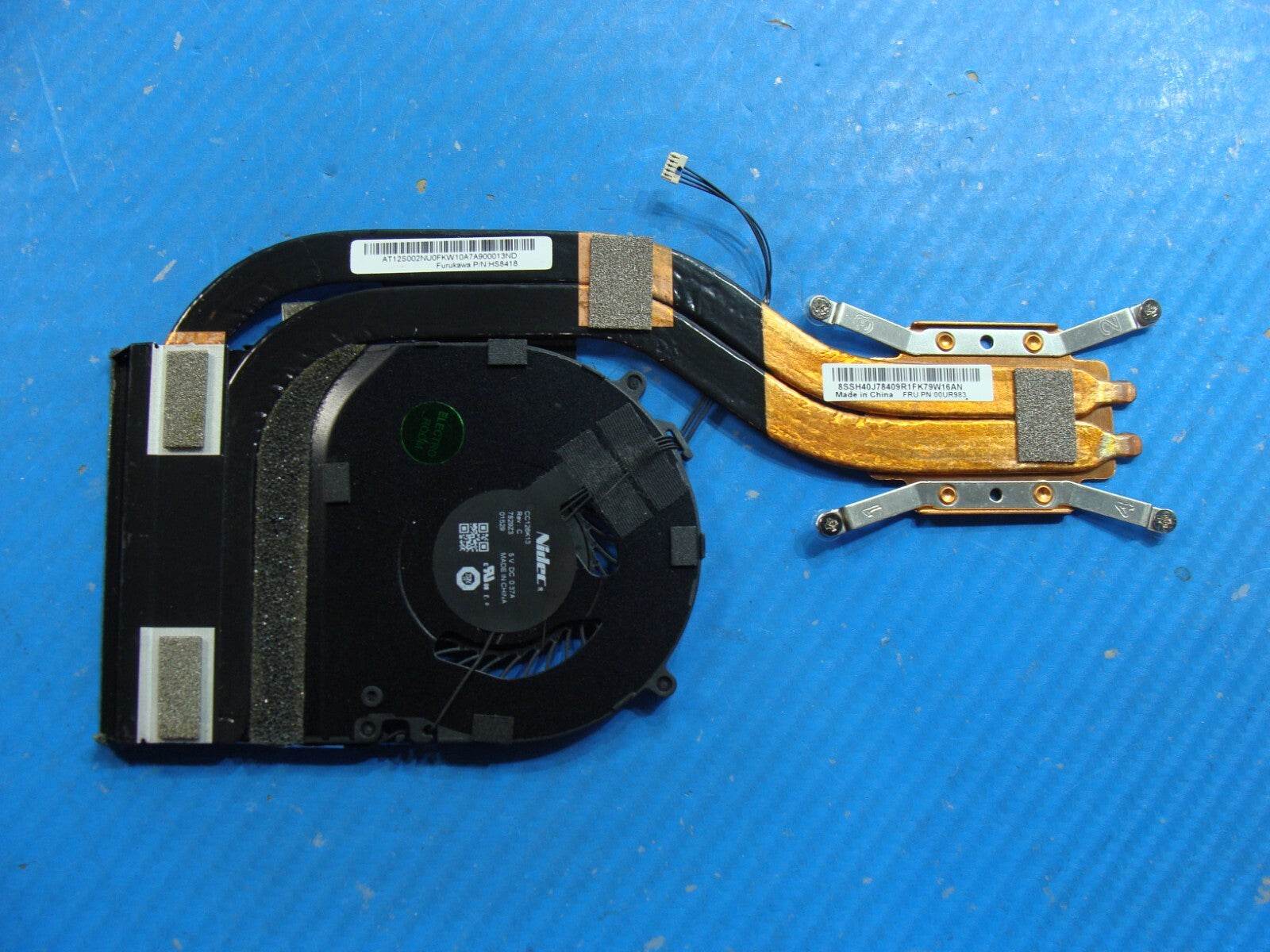 Lenovo ThinkPad X1 Carbon 5th Gen CPU Cooling Fan w/Heatsink 00UR983 AT12S002NU0 - Tested Computer Laptop Parts