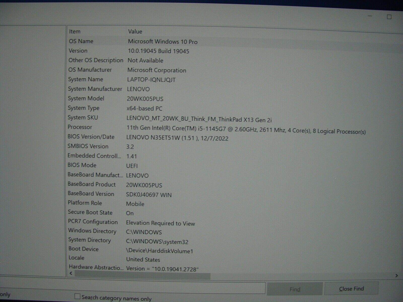 Lenovo ThinkPad X13 Gen 2 i5-1145G7 256GB SSD 99% Battery + OEM Adapter - Tested Computer Laptop Parts