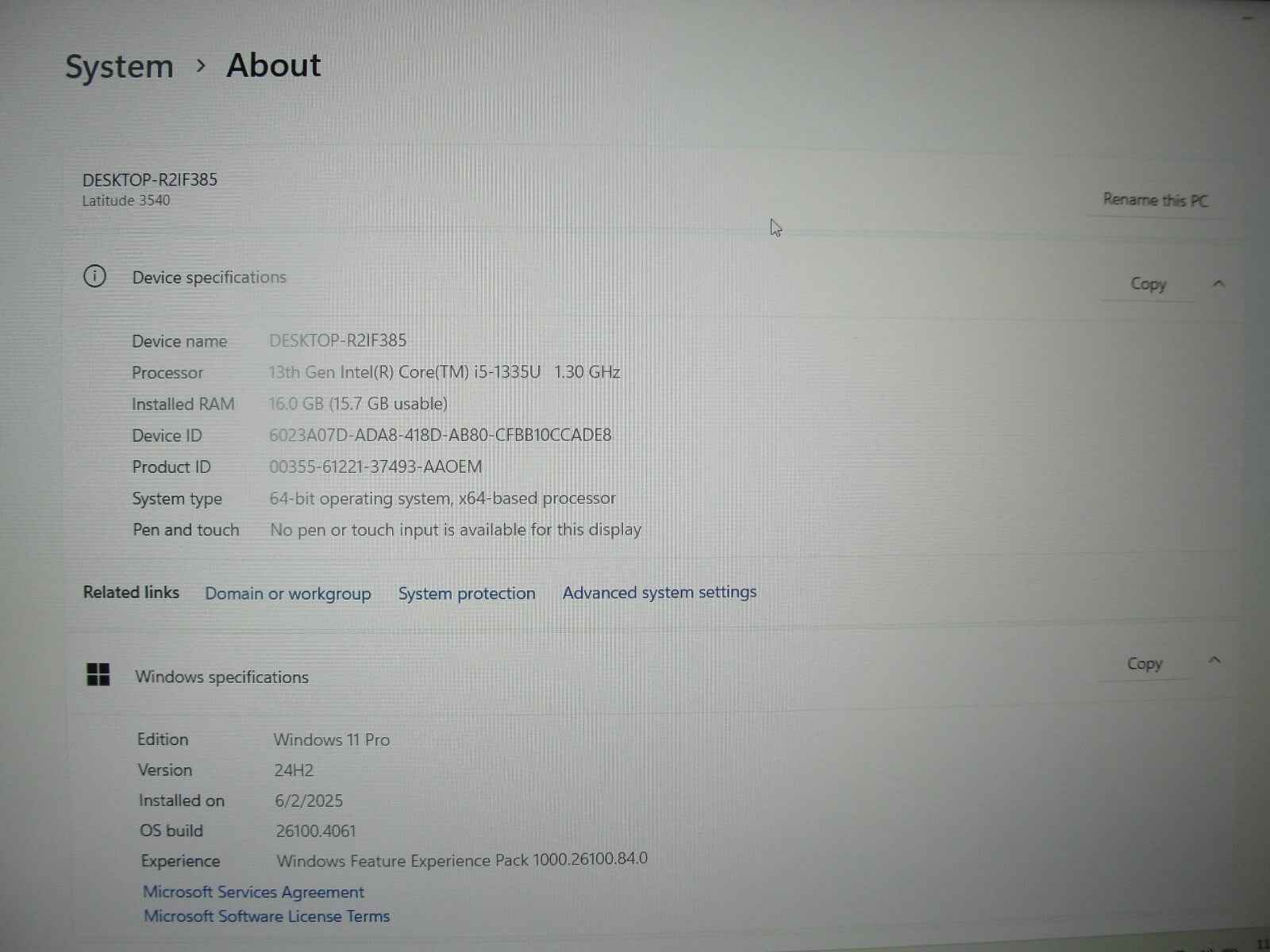 Dell Latitude 3540 15.6” FHD i5-1335U 1.3GHz 16GB 256GB SSD +Charger Warranty - Tested Computer Laptop Parts