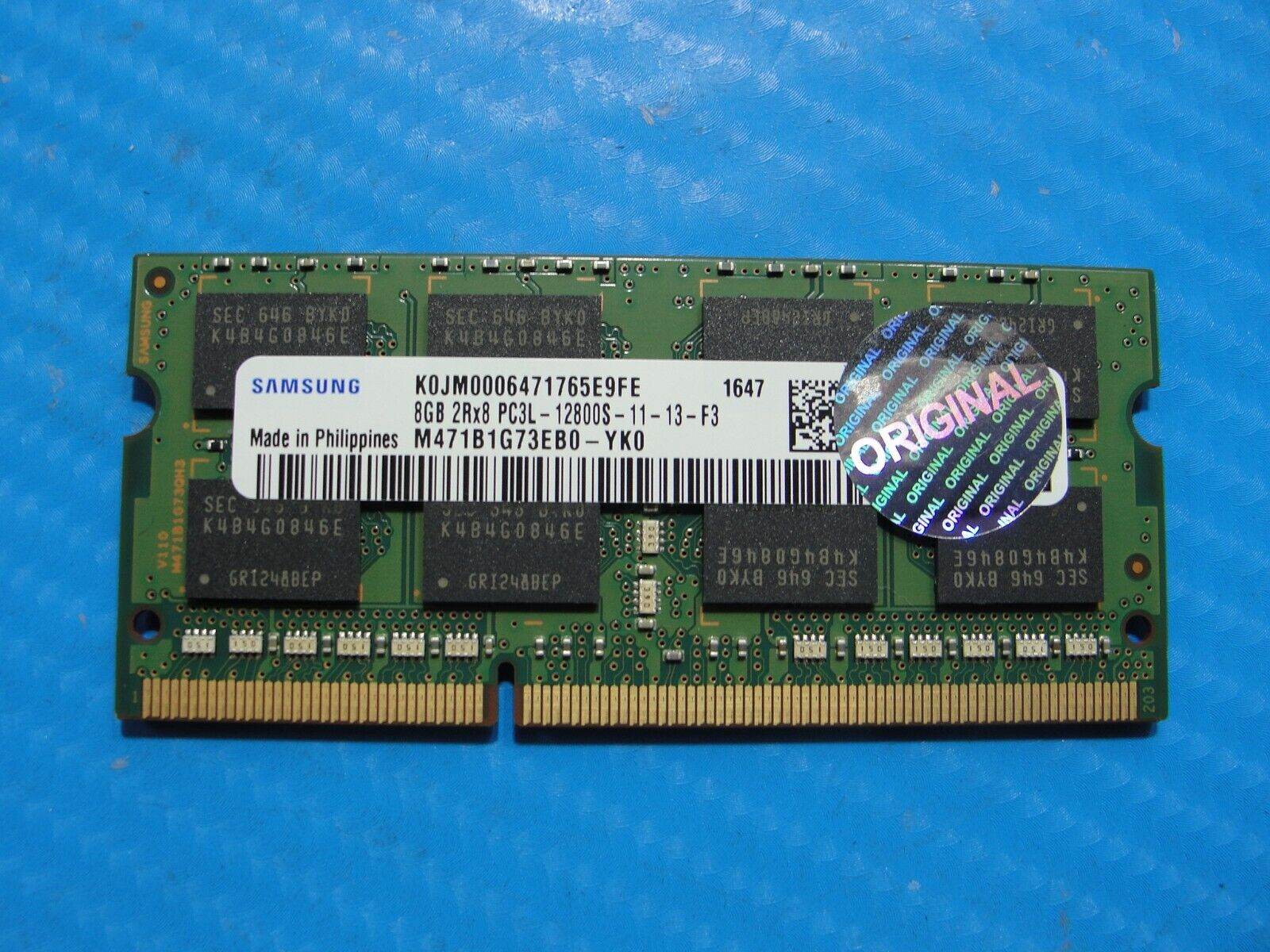 Lenovo T440p Samsung 8GB 2Rx8 PC3L-12800S Memory RAM SO-DIMM M471B1G73EB0-YK0 - Tested Computer Laptop Parts