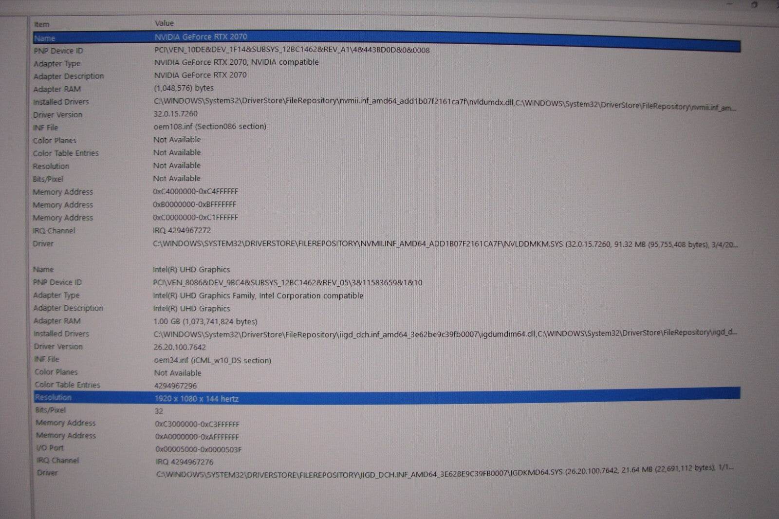 MSI GE75 Raider 10SF 15.6''FHD 144hz i7-10750H 16GB 512GB SSD / 1TB HDD RTX2070 - Tested Computer Laptop Parts