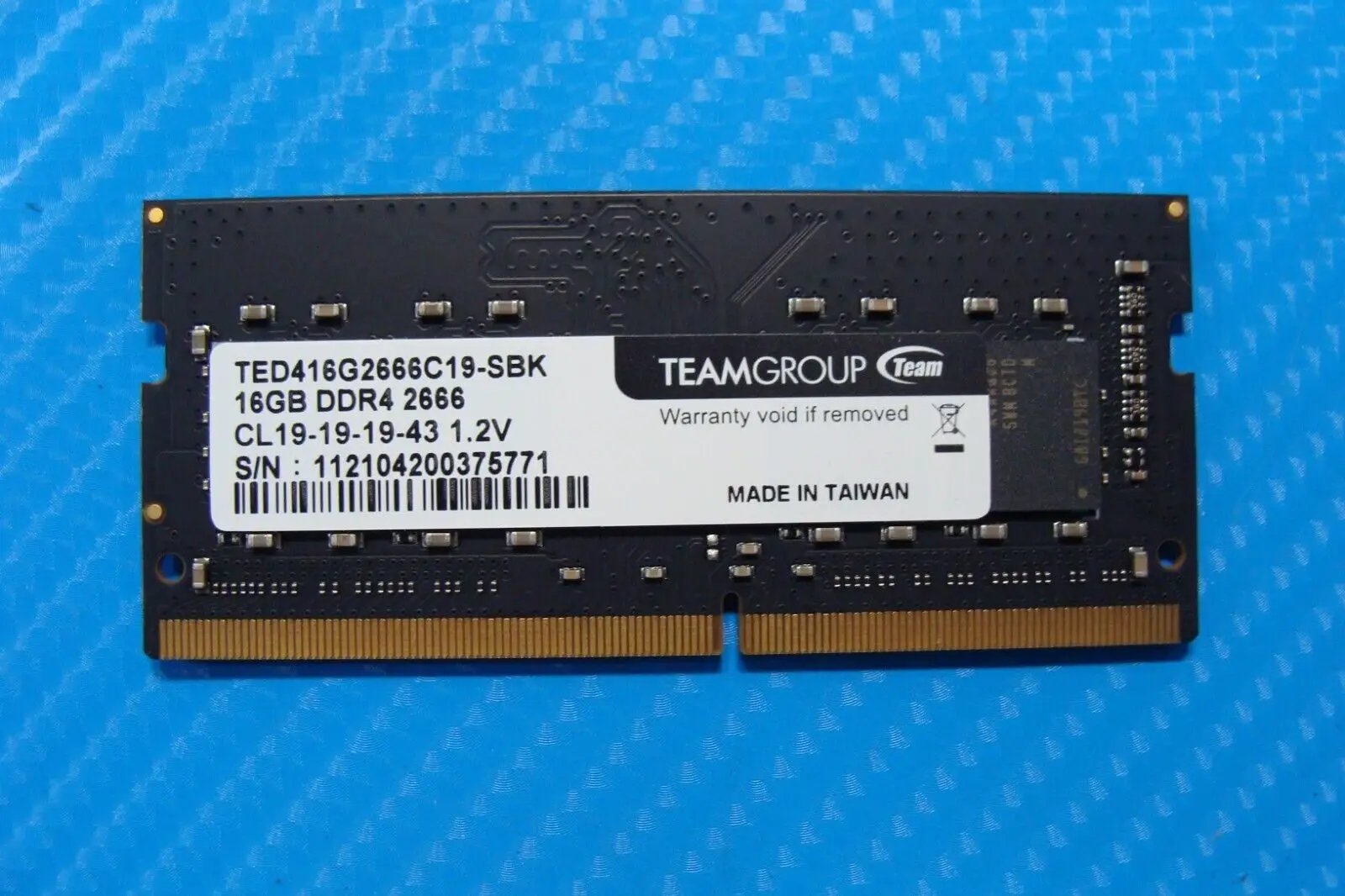Lenovo E15 Team Group 16GB DDR4 2666 Memory RAM SO-DIMM TED416G2666C19-SBK