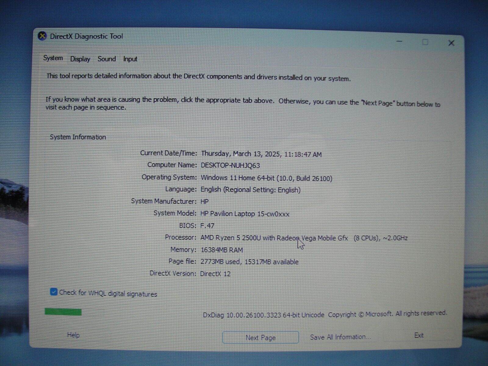 HP Pavilion 15z-CW000 15.6”HD TOUCH AMD Ryzen 5 2500U 2GHz 16GB SSD Reset 256GB - Tested Computer Laptop Parts