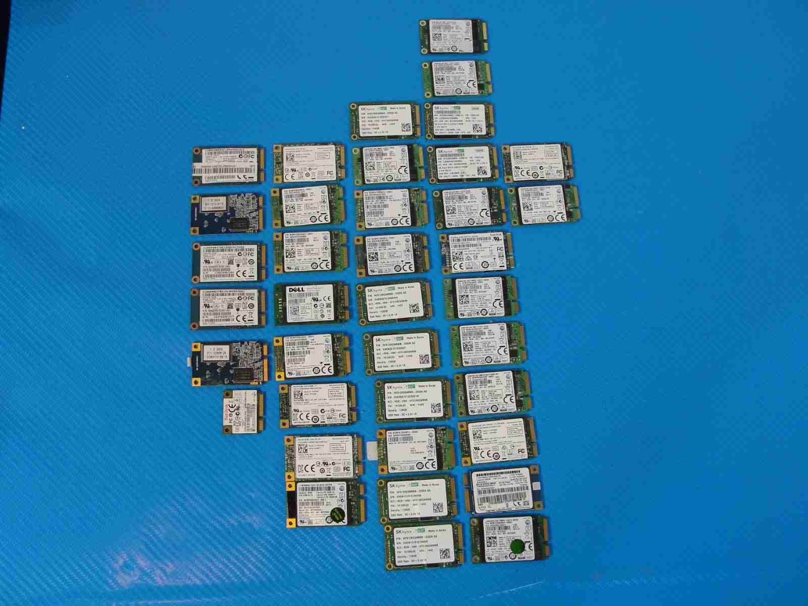 LOT of 38x mSATA Laptop SSD Drive 128/256/512 GB Mix Capacity /Mix Brand - Tested Computer Laptop Parts