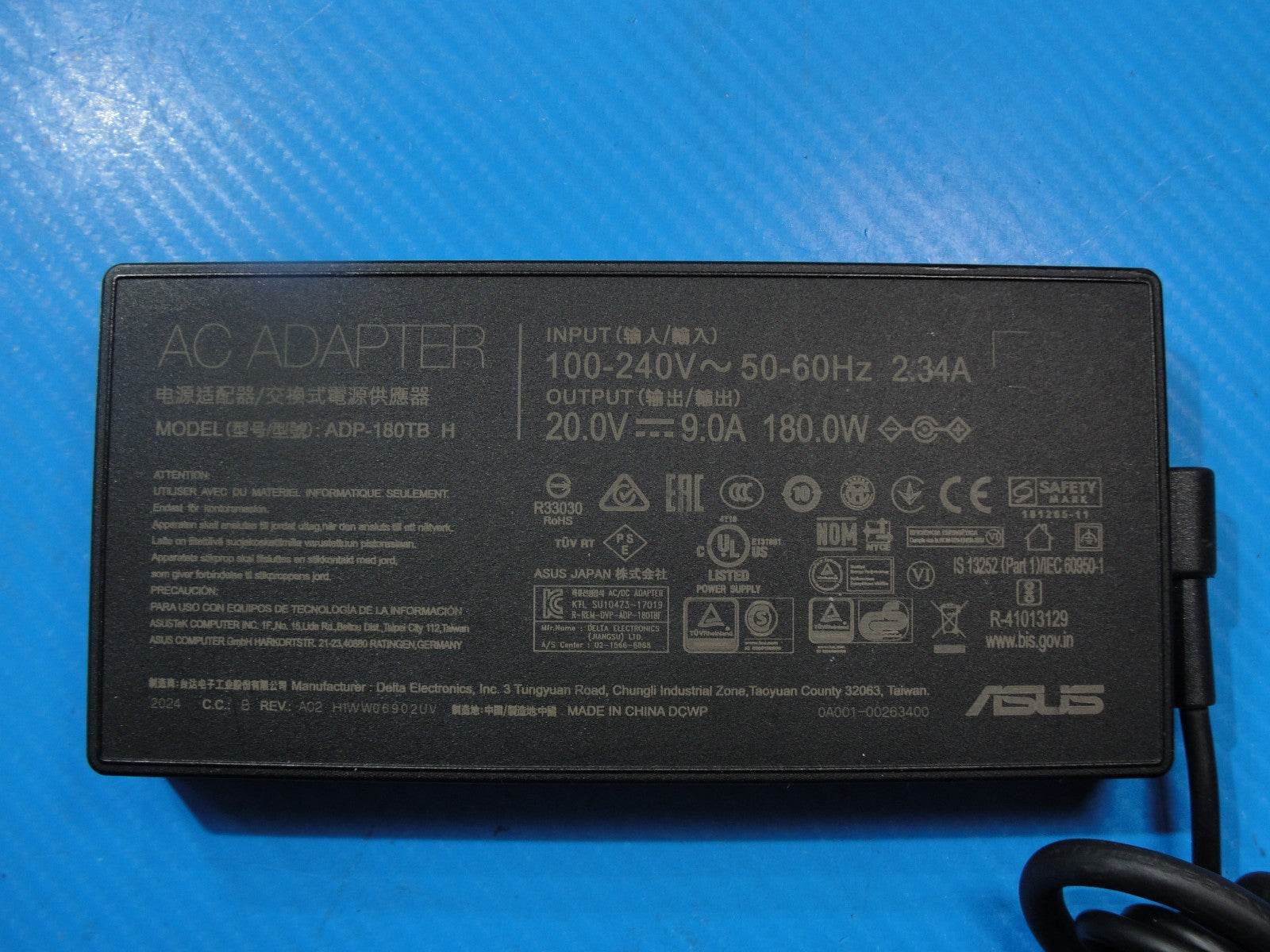 180W 20.0V 9.0A P/N: ADP-180TB H AC Adapter Asus - Tested Computer Laptop Parts