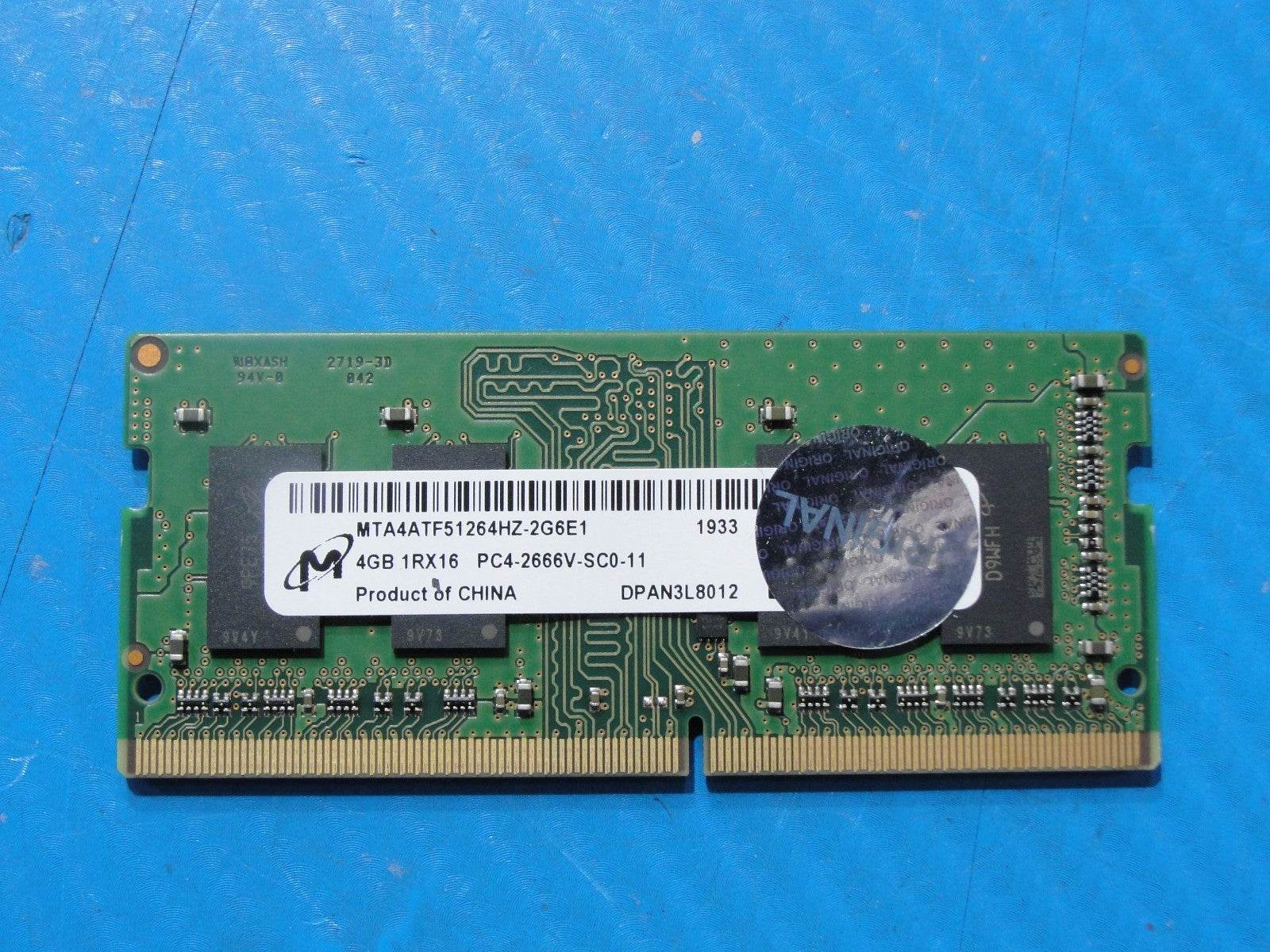 Acer A515-43-R19L Micron 4GB 1Rx16 PC4-2666 Memory RAM MTA4ATF51264HZ-2G6E1 - Tested Computer Laptop Parts