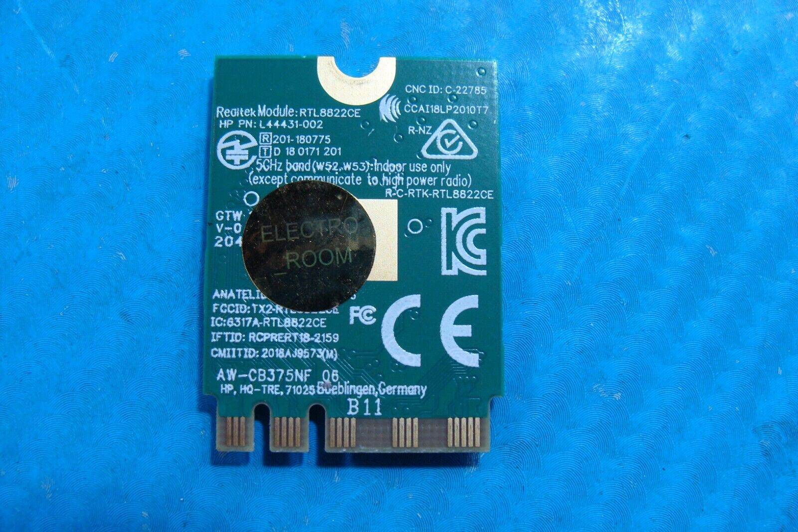 HP Pavilion 15.6” 15-dk1065wm Wireless WiFi Card RTL8822CE L44431-002 L44796-005 - Tested Computer Laptop Parts