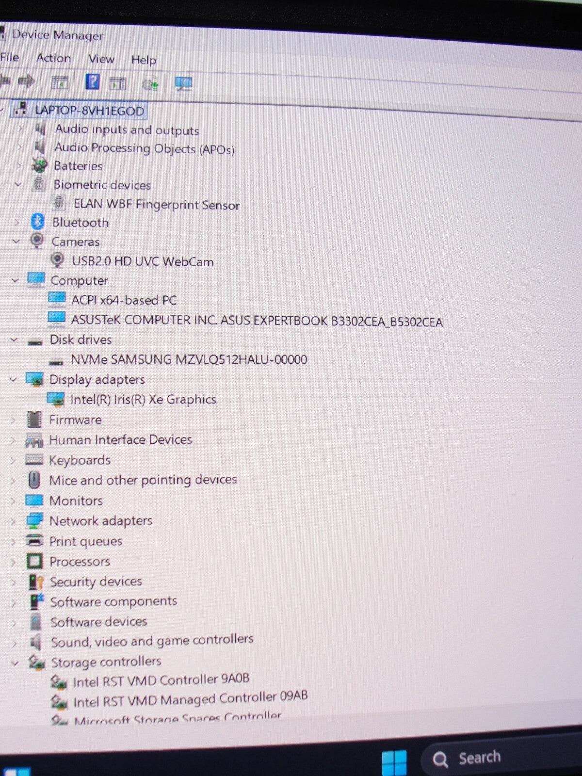 Asus Expert Book 14” B5302CE FHD Core i5-1135G7 2.4GHz 16GB 512GB SSD+ Charger - Tested Computer Laptop Parts