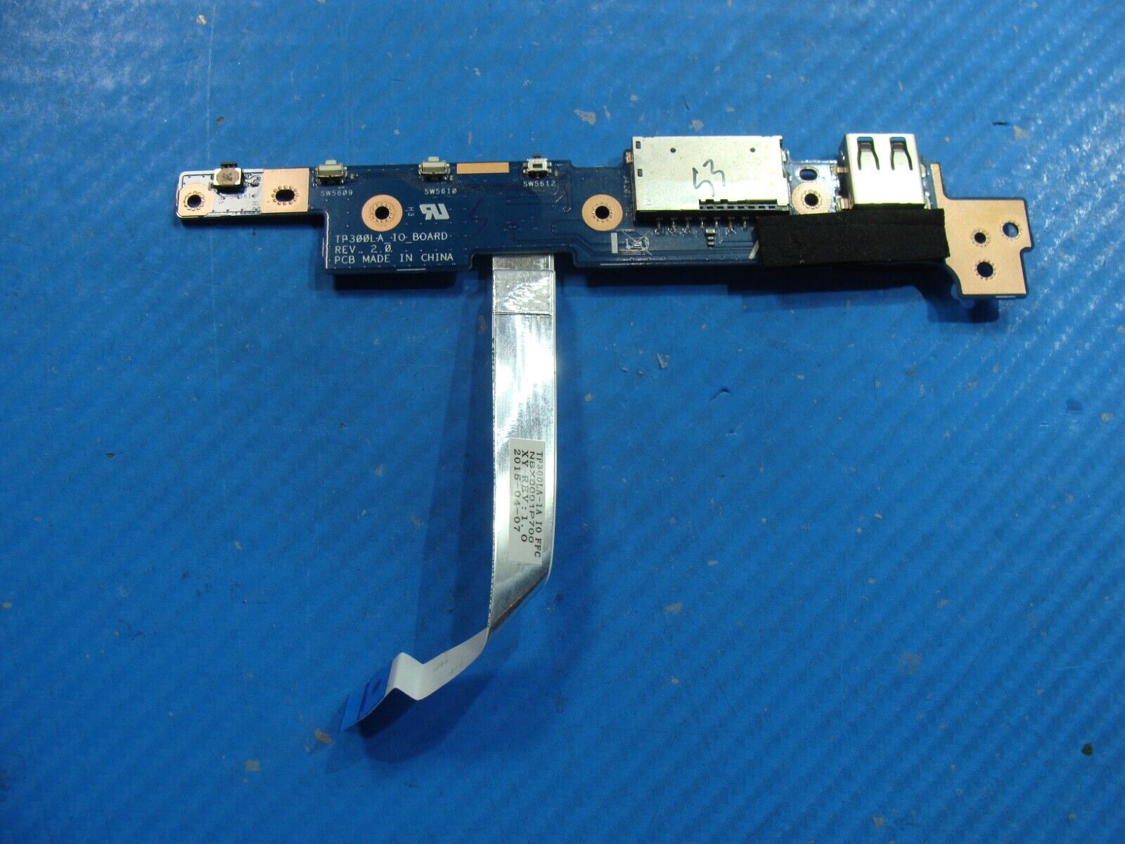 Asus 13.3” Q302L OEM Laptop USB SD Card Reader Board w/Cable 60NB05Y0-IO1070