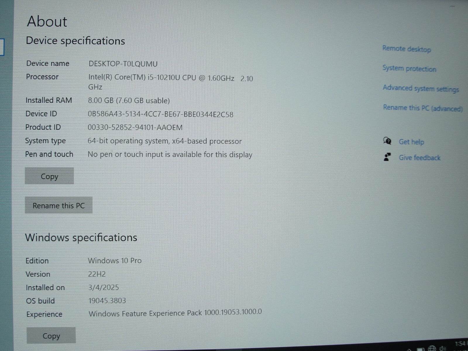 Lenovo ThinkBook 14-IML 14” FHD Intel Core i5-10210U 1.6GHz 8GB SSD Reset 256GB - Tested Computer Laptop Parts