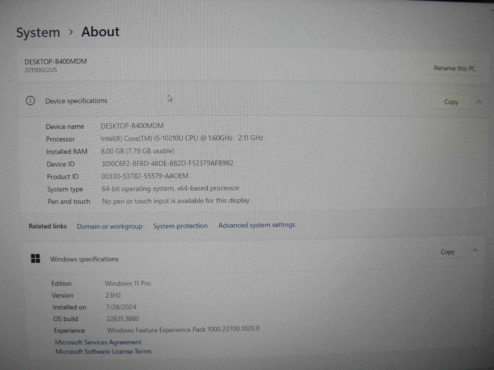 Great Lenovo ThinkPad T14s Gen 1 Intel Core i5-10210U 1.6GHz RAM 8GB SSD 512GB - Tested Computer Laptop Parts