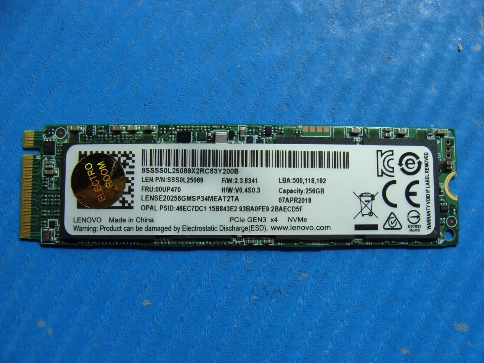 Lenovo Yoga 370 256GB NVMe M.2 SSD Solid State Drive 00UP470 SSS0L25089