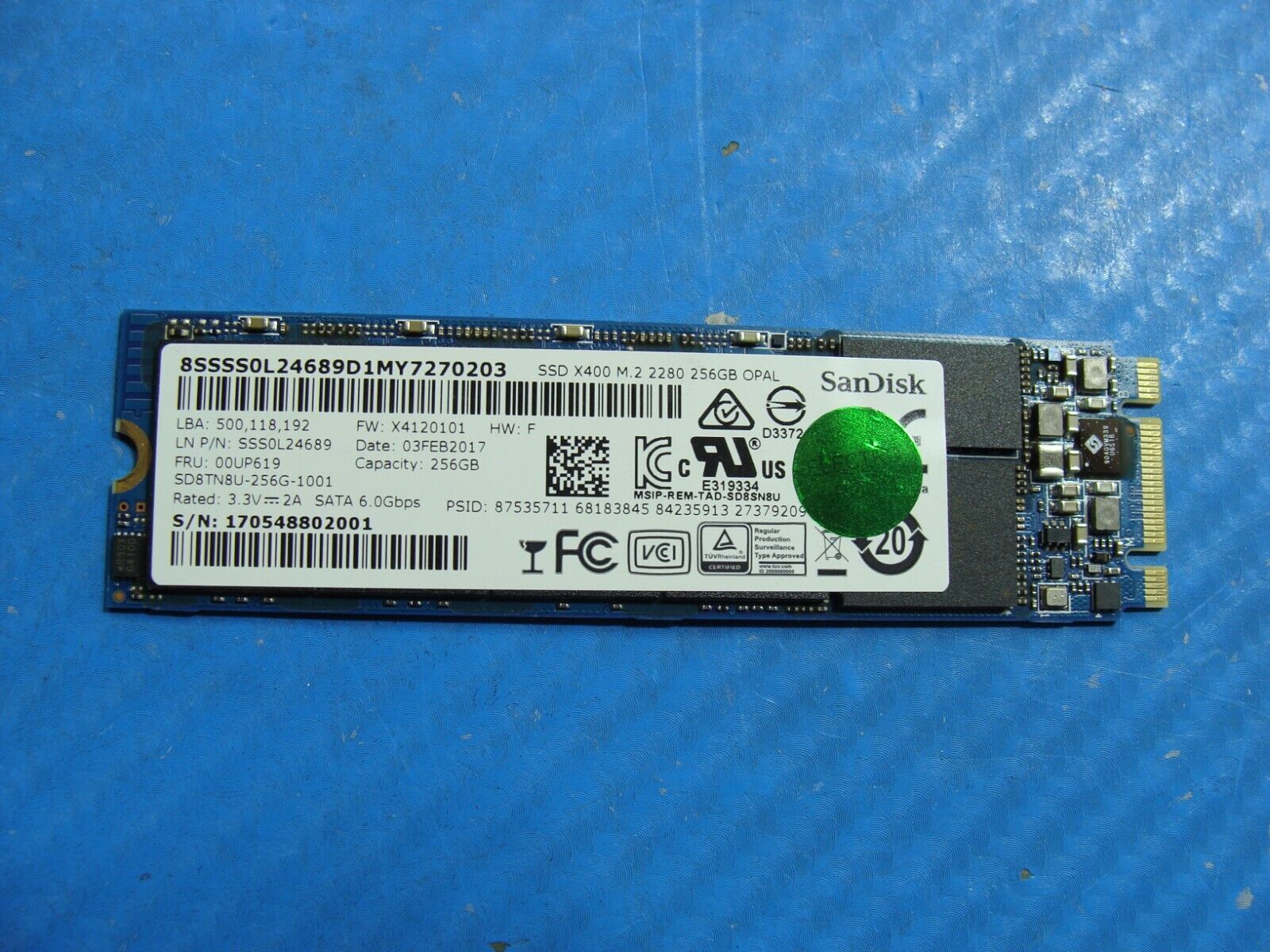 Lenovo X1 Carbon 4th SanDisk 256GB SATA M.2 Solid State Drive SD8TN8U-256G-1001