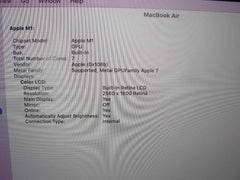 Apple Macbook Air 13” A2337(2020)/MGN63LL/A Apple M1 3.2GHz 8GB 256GB SSD - Tested Computer Laptop Parts