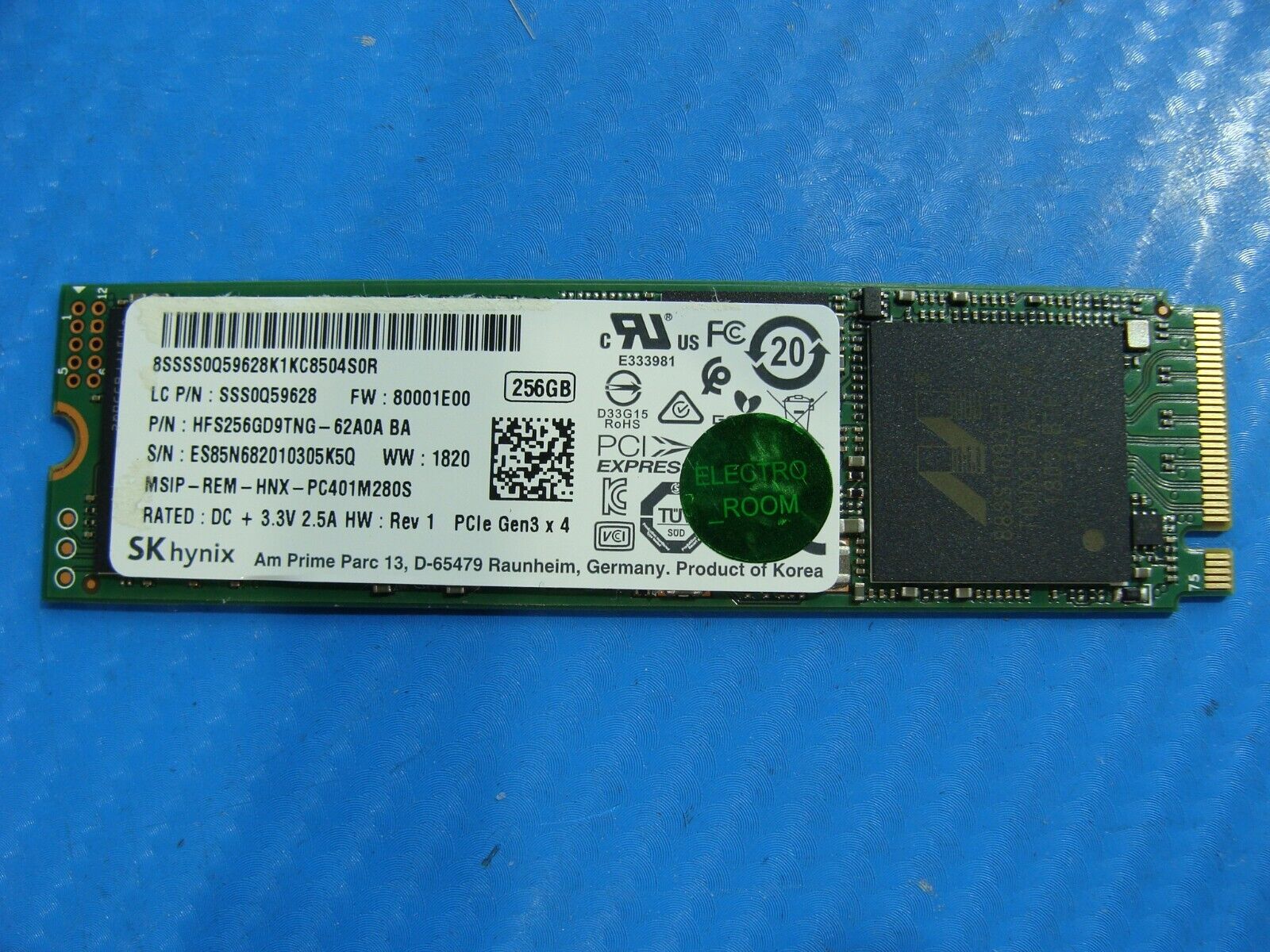 Lenovo 720S-13IKB SK Hynix 256GB NVMe M.2 Solid State Drive HFS256GD9TNG-62A0A