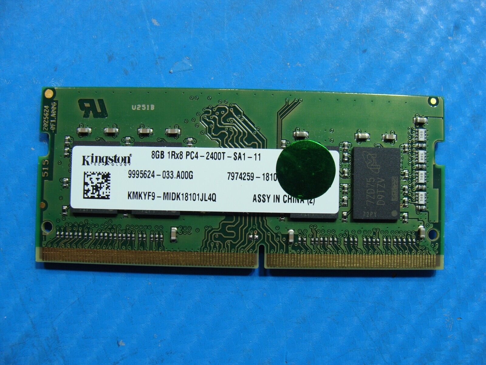 Dell 5580 Kingston 8GB 1Rx8 PC4-2400T Memory RAM SO-DIMM KMKYF9-MID