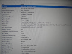 Lenovo ThinkPad E14 Gen2 14”FHD Intel Core i5-1135G7 2.4GHz 8GB SSD Reset 256GB - Tested Computer Laptop Parts