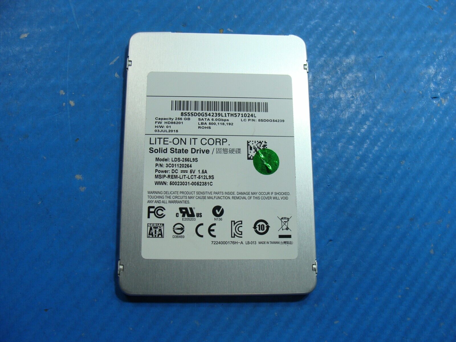 Lenovo 3 14 80JH LITE-ON 256GB SATA M.2 SSD Solid State Drive LDS-256L9S