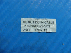 MSI 15.6" GF62 7RE-1452US OEM Laptop DC in Power Jack w/Cable K1G-3006022-V03
