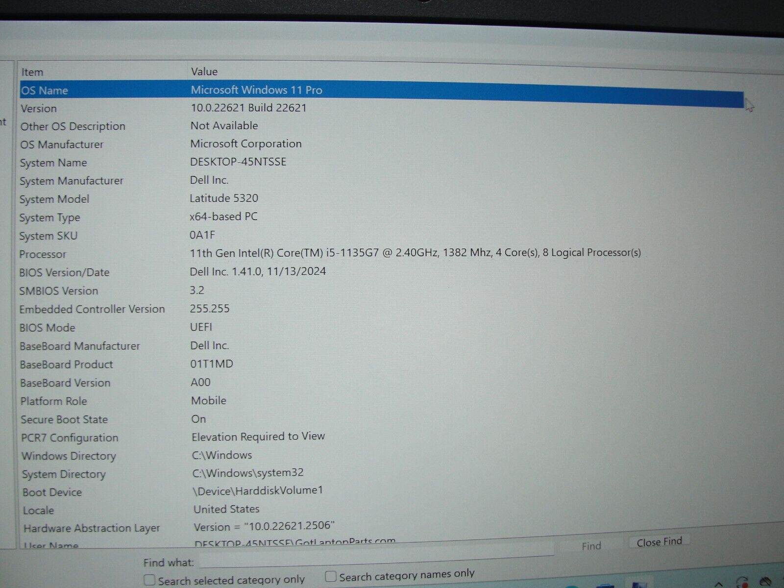 Dell Latitude 5320 14” FHD Intel Core i5-1135G7 2.4GHz 16GB SSD Reset 256GB - Tested Computer Laptop Parts