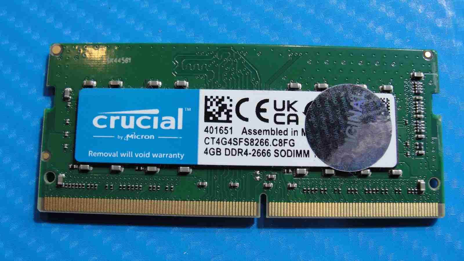 Acer A515-43-R19L Crucial 4GB DDR4-2666 SODIMM Memory RAM CT4G4SFS8266-C8FG - Tested Computer Laptop Parts