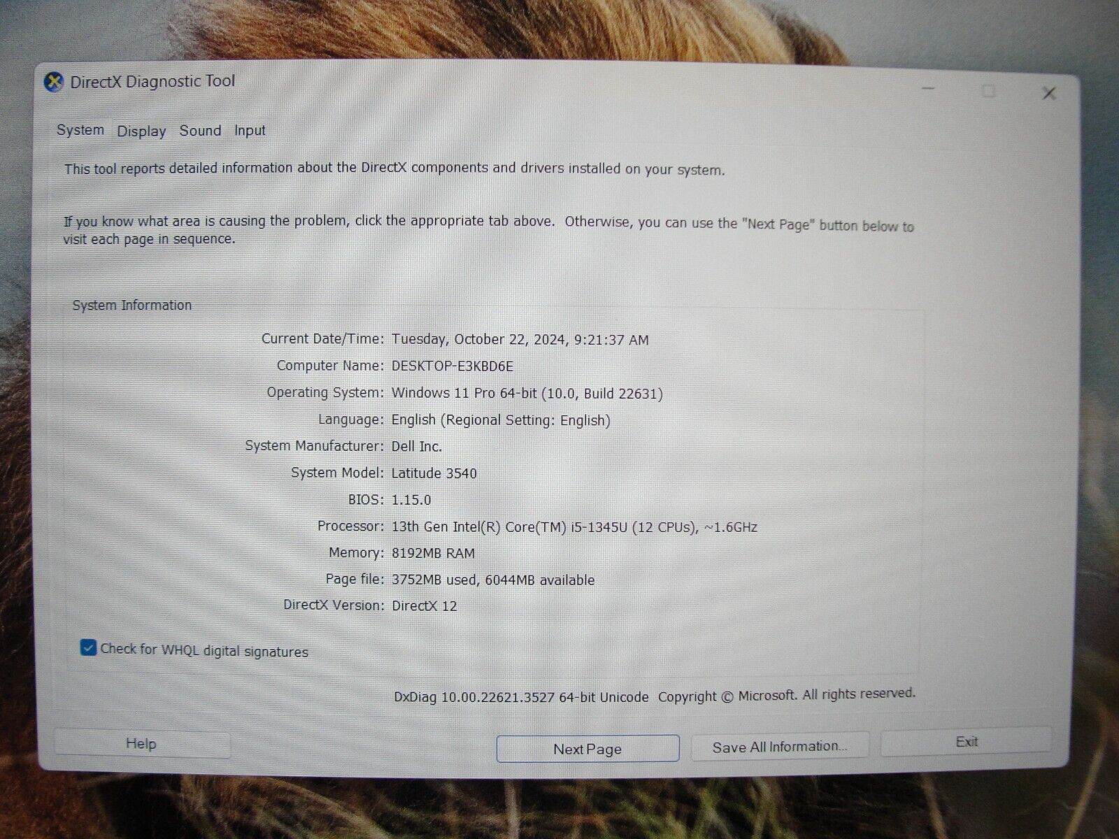 Dell Latitude 3540 Intel Core i5-1345U 1.6GHz 8GB 256GB SSD Backlit Orig Charger - Tested Computer Laptop Parts