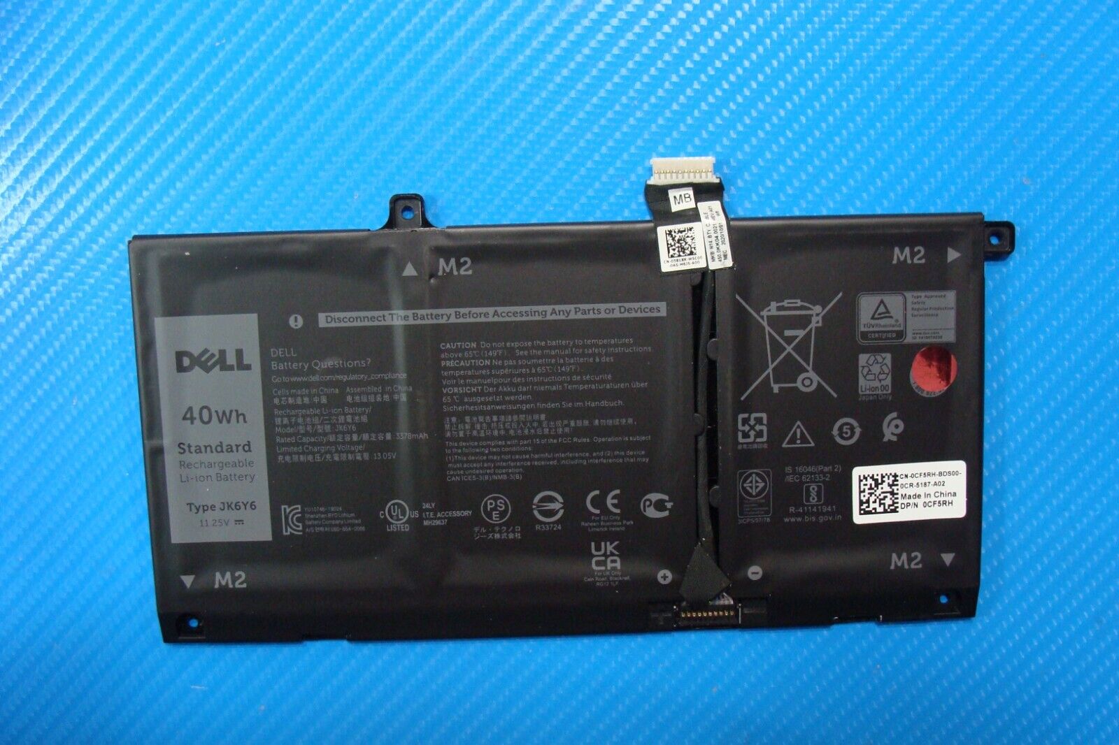 Dell Inspiron 14” 7405 2-in-1 OEM Laptop Battery 11.25V 40Wh 3378mAh JK6Y6 CF5RH