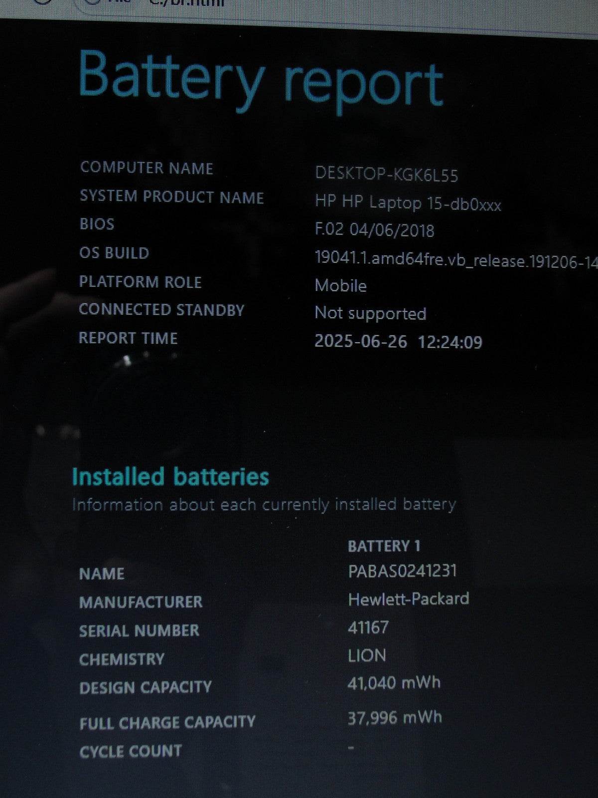 HP 15-DB0051OD 15.6”HD AMD Ryzen 3 2200U 2.5GHz 8GB HDD Reset 1TB+ Charger - Tested Computer Laptop Parts