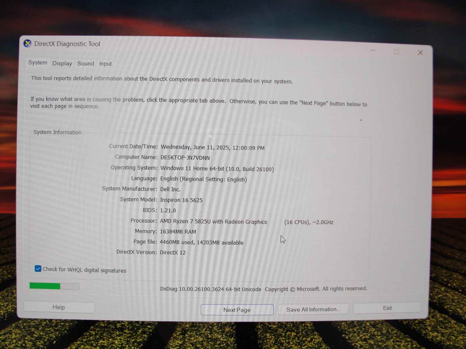 Dell Inspiron 5625 16”FHD AMD Ryzen 7 5825U 2GHz 16GB 1TB SSD +Charger include - Tested Computer Laptop Parts