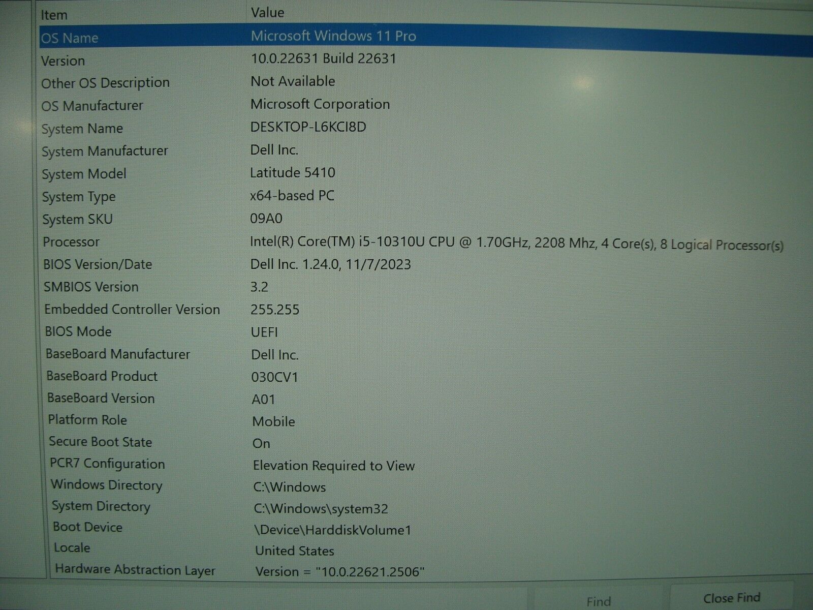 Dell Latitude 5410 Intel Core i5-10310U 14