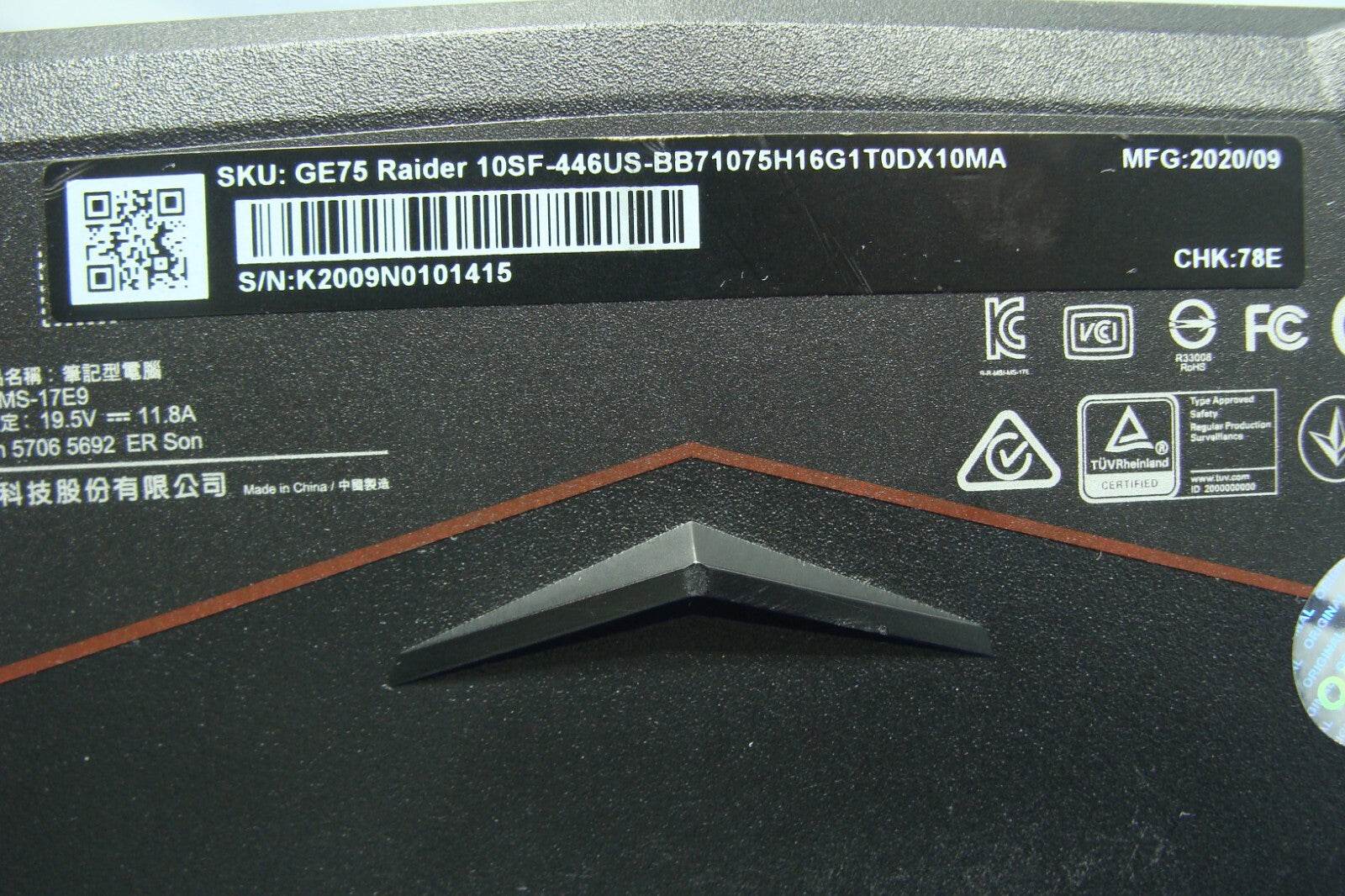 MSI GE75 Raider 10SF 15.6''FHD 144hz i7-10750H 16GB 512GB SSD / 1TB HDD RTX2070 - Tested Computer Laptop Parts