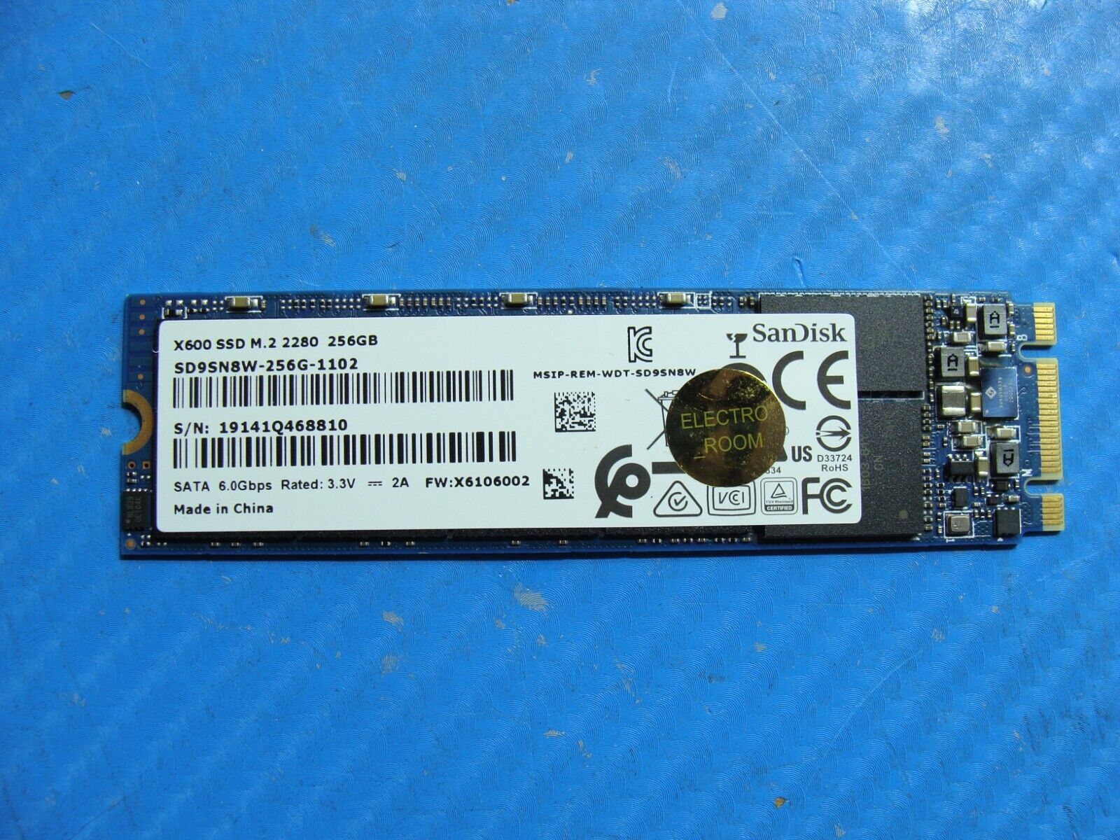 Asus S15 S530 SanDisk M.2 NVMe 256GB SSD Solid State Drive SD9SN8W-256G-1102