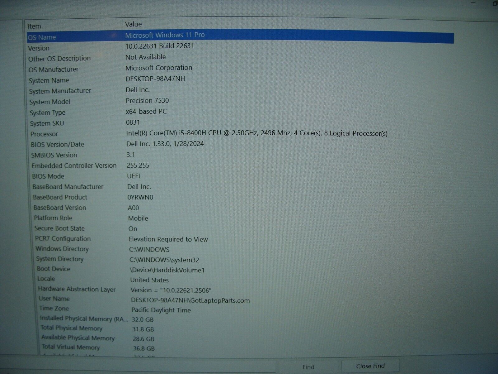 Dell Precision 7530 15.6
