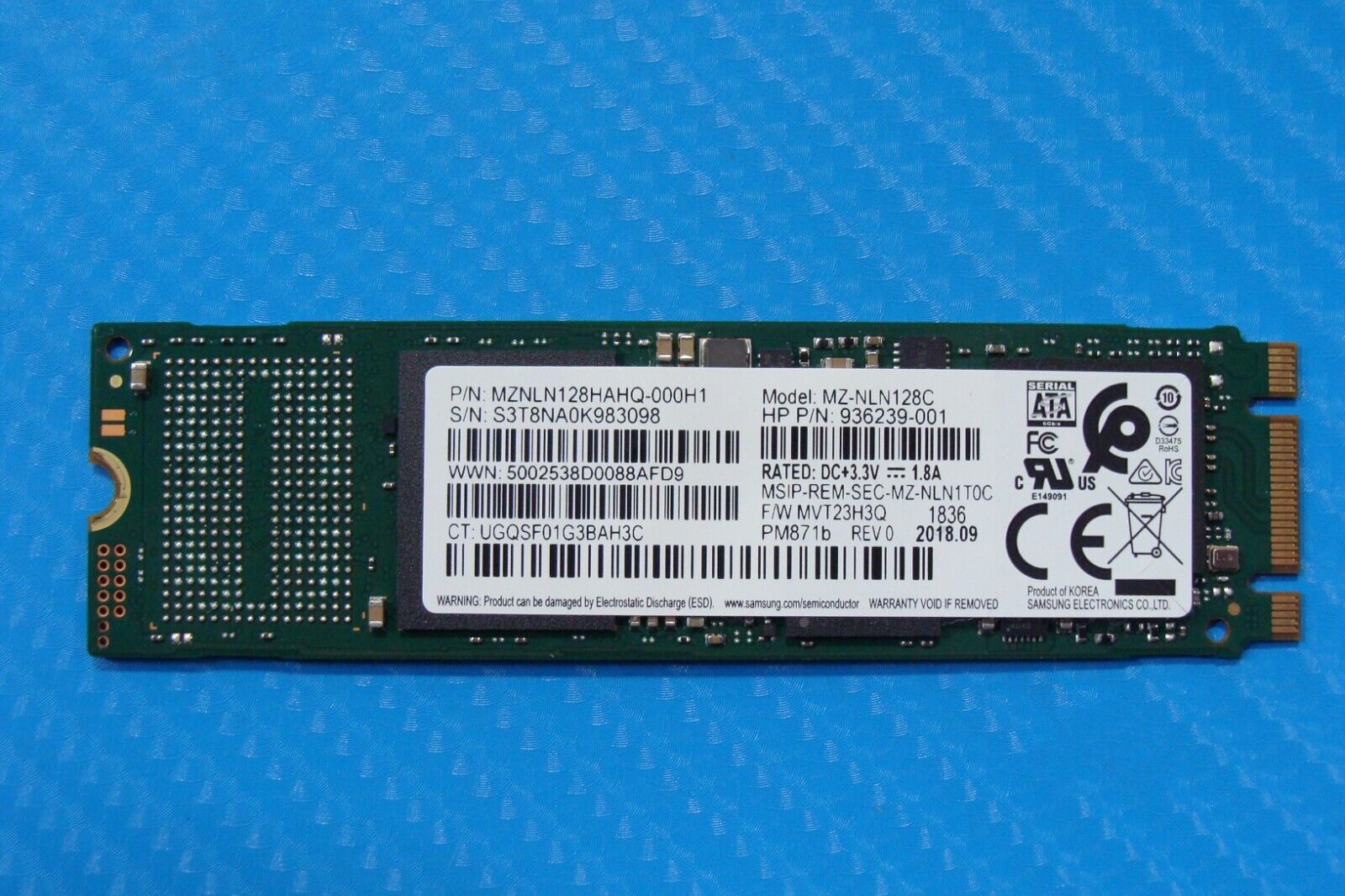 HP 14m-cd0003dx Samsung 128GB SATA M.2 SSD Solid State Drive MZNLN128HAHQ-000H1