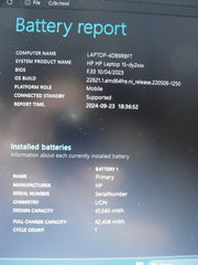 HP 15-DY2152WM i5 11th Gen 2.4GHz 8GB 512GB SSD Battery 100% + Original Charger - Tested Computer Laptop Parts