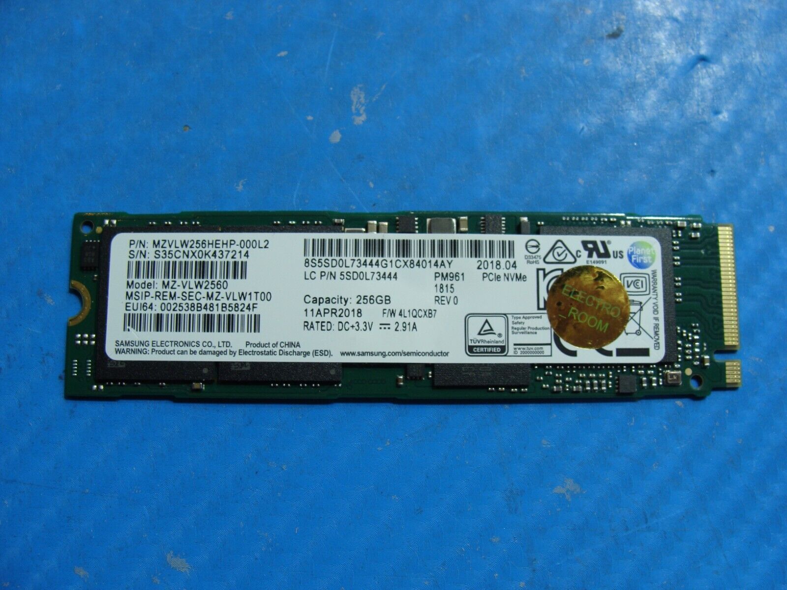 HP 15-cp0053cl Samsung 256GB NVMe M.2 SSD Solid State Drive MZVLW256HEHP-000L7
