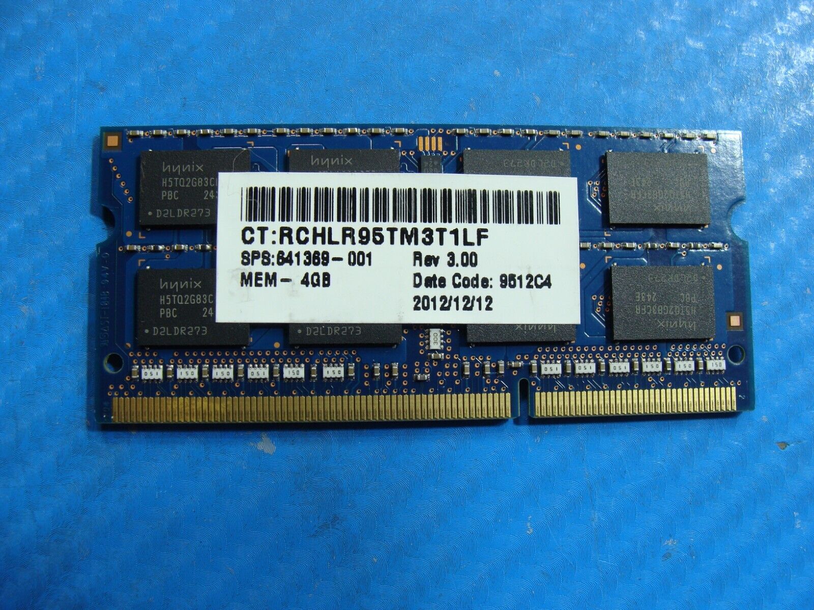 HP 4730s Hynix 4GB 2Rx8 PC3-12800 Memory RAM SO-DIMM HMT351S6CFR8C-PB 641369-001